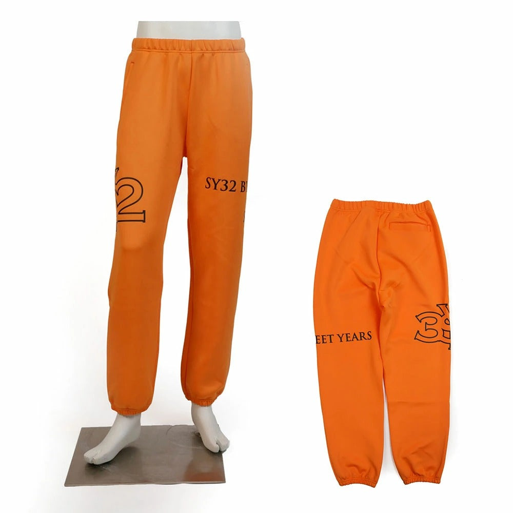 15005 / SY32 by SWEET YEARS エスワイ32 バイ スウィートイヤーズ メンズ ダブルニット ロゴ スウェットパンツ ロング丈 SERIF TYPE LOGO SWEAT PANTS