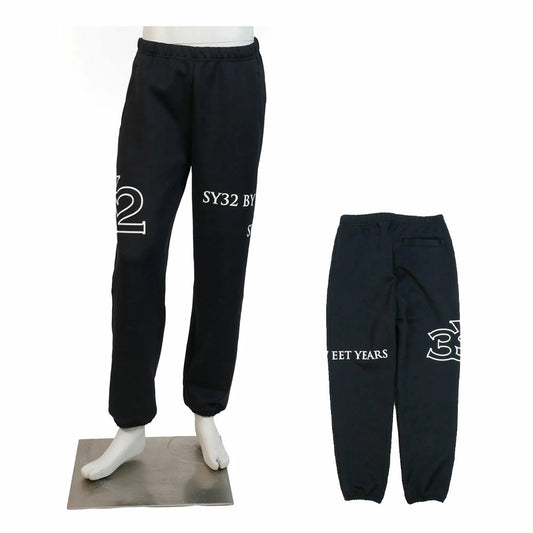 15005 / SY32 by SWEET YEARS エスワイ32 バイ スウィートイヤーズ メンズ ダブルニット ロゴ スウェットパンツ ロング丈 SERIF TYPE LOGO SWEAT PANTS