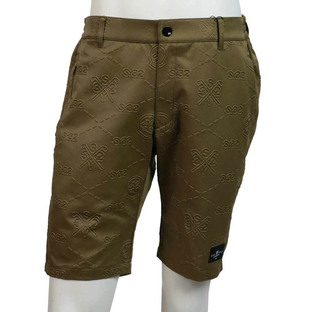 syg-25s051 / SY32 by SWEET YEARS GOLF エスワイ32 バイ スウィートイヤーズ ゴルフ ストレッチ ショートパンツ 総柄 EMBOSS STRETCH SHORTS