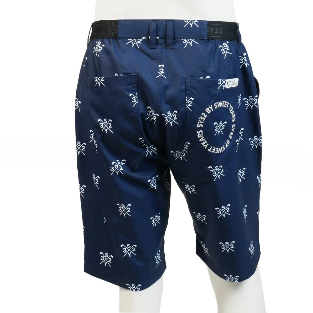 syg-25s049 / SY32 by SWEET YEARS GOLF エスワイ32 バイ スウィートイヤーズ ゴルフ ショートパンツ 総柄 CROSS LOGO GRAPHIC SHORTS