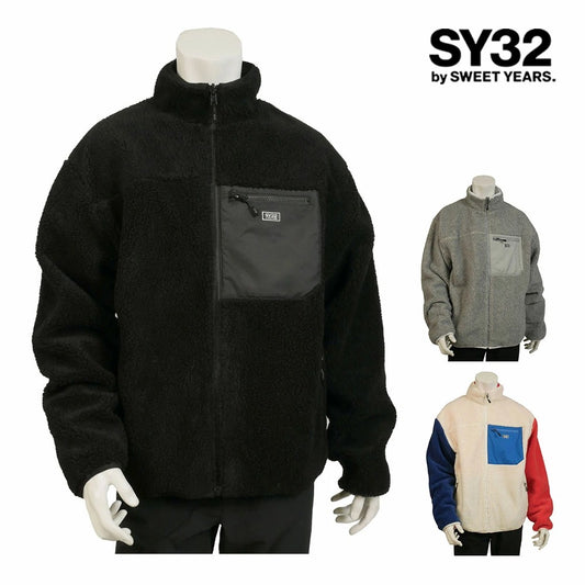 14551 / SY32 by SWEET YEARS エスワイ32 バイ スウィートイヤーズ メンズ リバーシブル ボア ジャケット ブルゾン ジップアップ