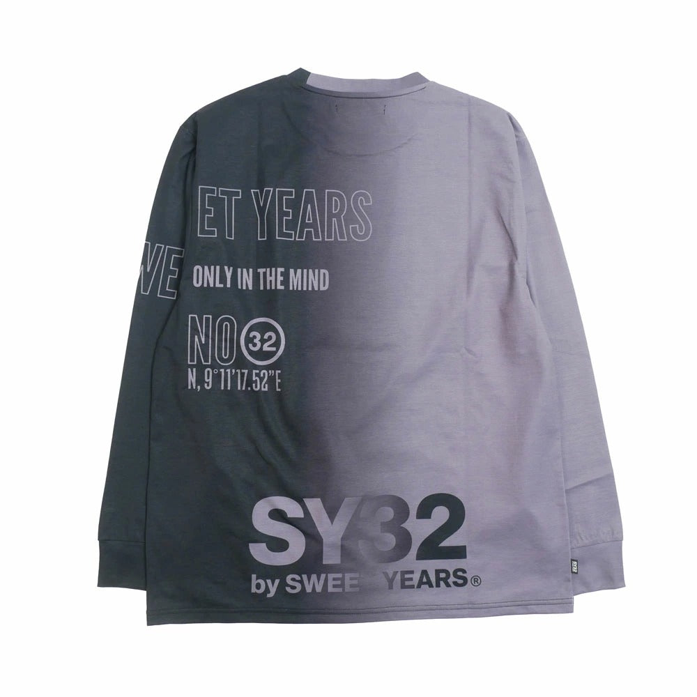 32-26sn1-12 / SY32 by SWEET YEARS エスワイ32 バイ スウィートイヤーズ グラデーション ロゴ 長袖 カットソー