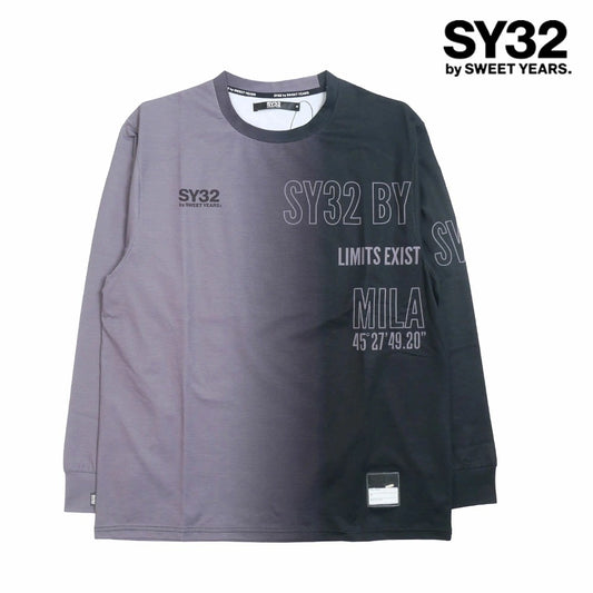 32-26sn1-12 / SY32 by SWEET YEARS エスワイ32 バイ スウィートイヤーズ グラデーション ロゴ 長袖 カットソー