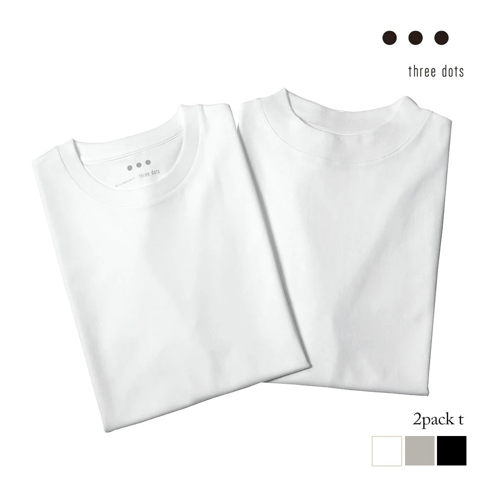 pct1001y / THREE DOTS メンズ 半袖 2パック Tシャツ