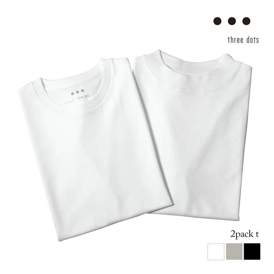 pct1001y / THREE DOTS メンズ 半袖 2パック Tシャツ