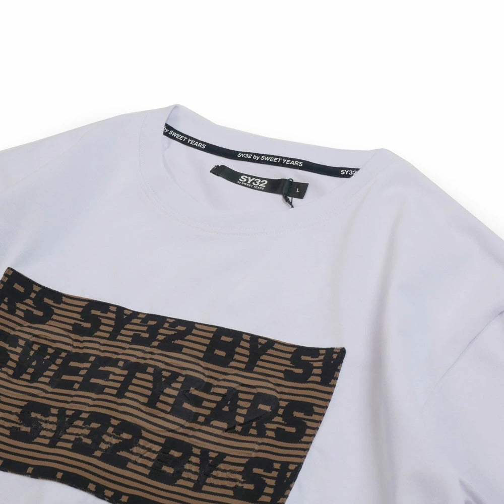 15070j / SY32 by SWEET YEARS エスワイ32 バイ スウィートイヤーズ ジャゴード エンボス ロゴ 長袖 カットソー  JACQUARD EMBOSS LOGO L/S TEE