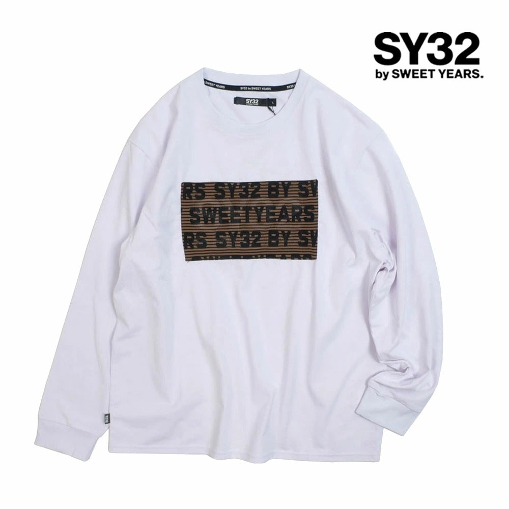 15070j / SY32 by SWEET YEARS エスワイ32 バイ スウィートイヤーズ ジャゴード エンボス ロゴ 長袖 カットソー  JACQUARD EMBOSS LOGO L/S TEE