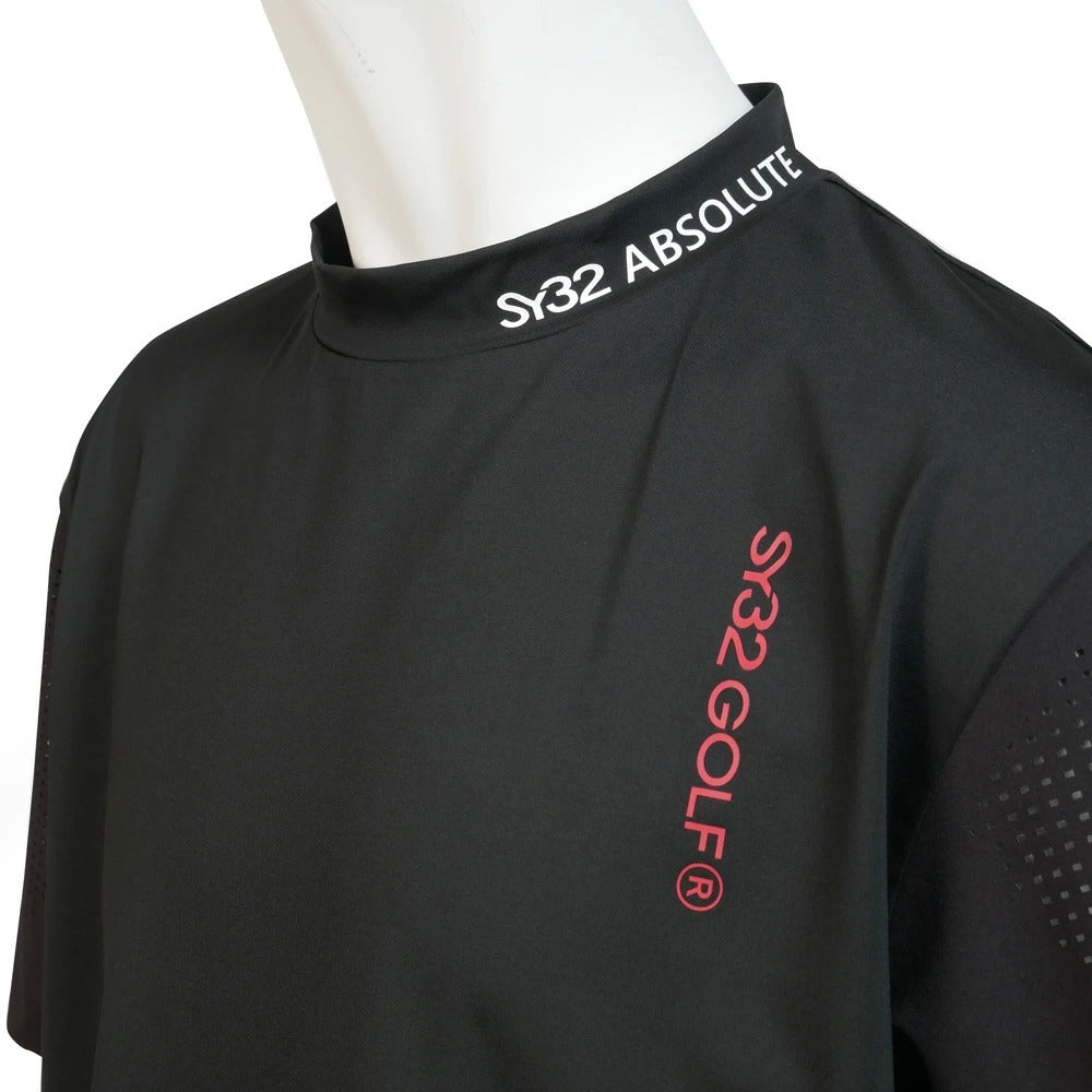 syg-25sabs015 / SY32 by SWEET YEARS GOLF エスワイ32 バイ スウィートイヤーズ ゴルフ パンチング モックネック Tシャツ 半袖 カットソー JL WONDER PUNCHING MOCK