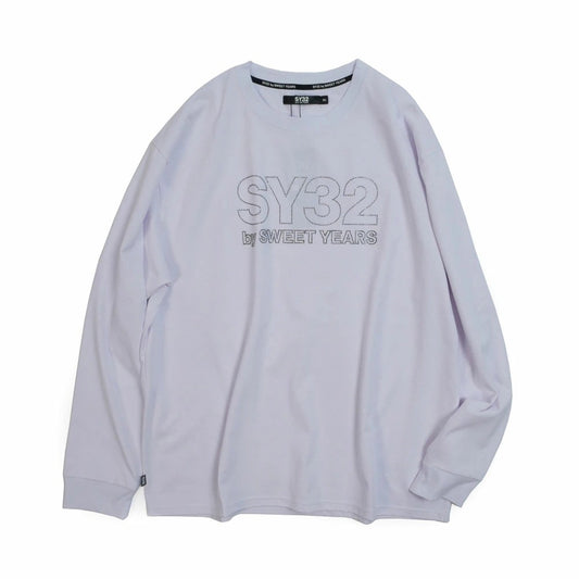 15068j / SY32 by SWEET YEARS エスワイ32 バイ スウィートイヤーズ ラインストーン ロゴ 長袖 カットソー  RHINESTONE BASIC LOGO L/S TEE