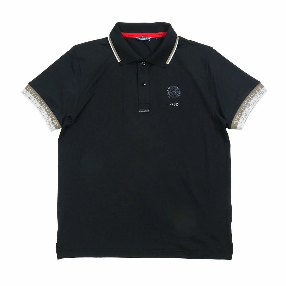 syg-25s039 / SY32 by SWEET YEARS GOLF エスワイ32 バイ スウィートイヤーズ ゴルフ ライトストレッチ ワッペン ポロシャツ 半袖 LIGHT STRETCH WAPPEN POLO