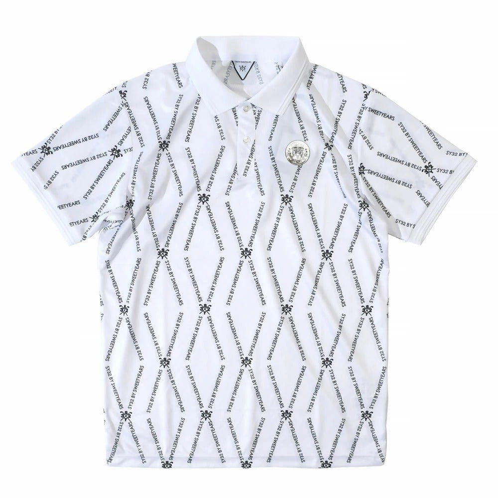 syg-24s18 / SY32 by SWEET YEARS GOLF エスワイ サーティトゥ バイ スウィートイヤーズ ゴルフ メンズ QD GRAPHIC POLO 半袖 ポロシャツ