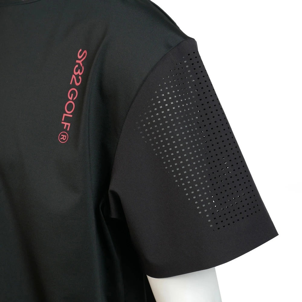 syg-25sabs015 / SY32 by SWEET YEARS GOLF エスワイ32 バイ スウィートイヤーズ ゴルフ パンチング モックネック Tシャツ 半袖 カットソー JL WONDER PUNCHING MOCK