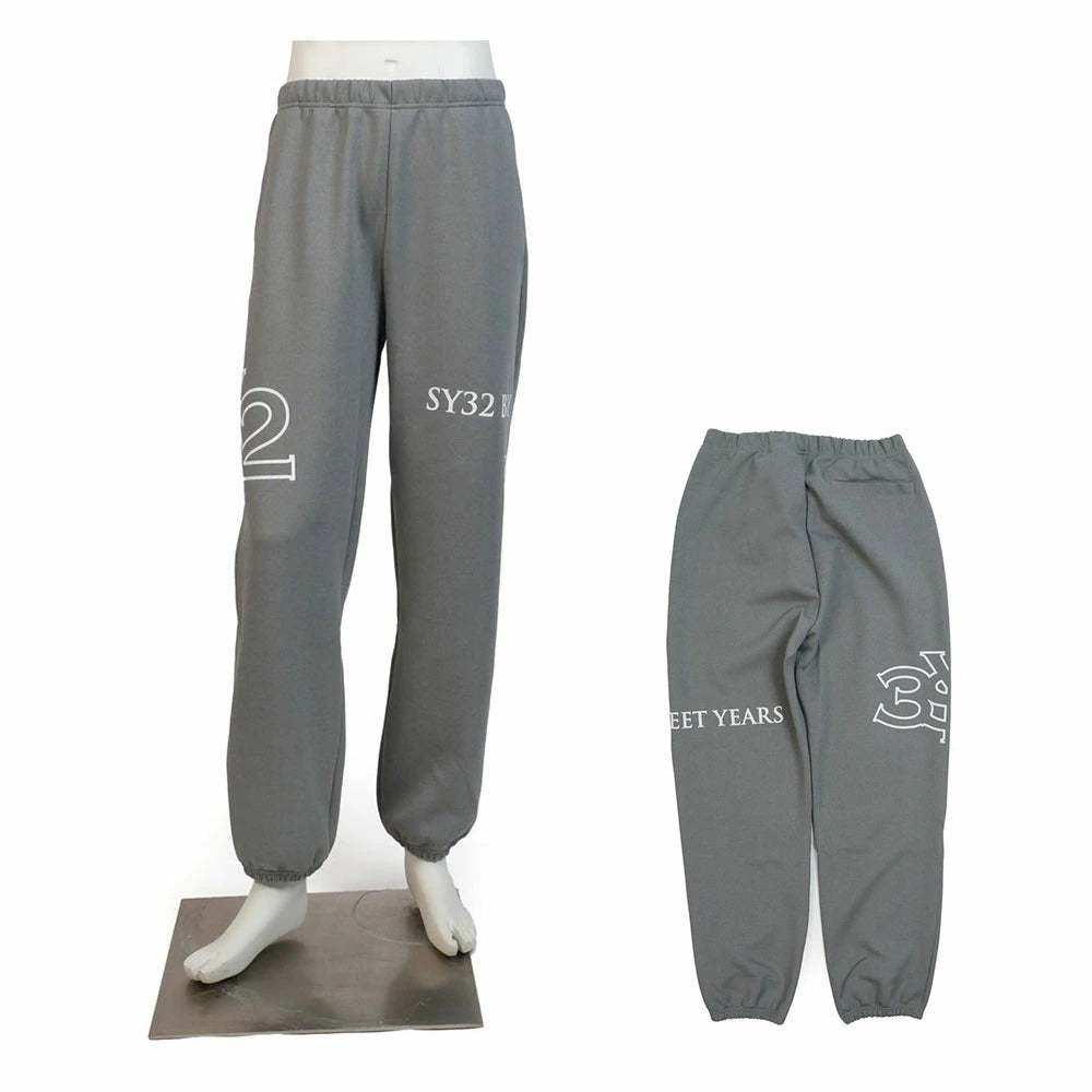 15005 / SY32 by SWEET YEARS エスワイ32 バイ スウィートイヤーズ メンズ ダブルニット ロゴ スウェットパンツ ロング丈 SERIF TYPE LOGO SWEAT PANTS