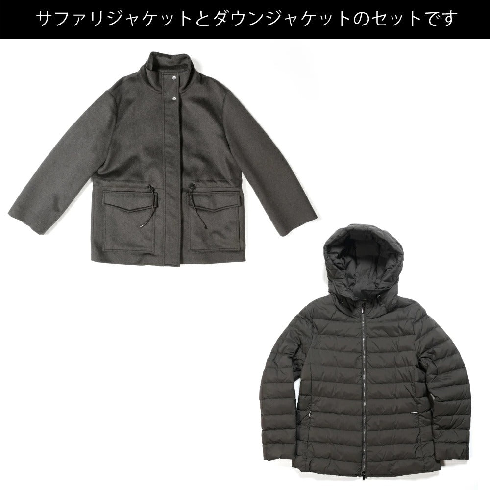 358-41154 / MOORER レディース フーデッド ダウンジャケット