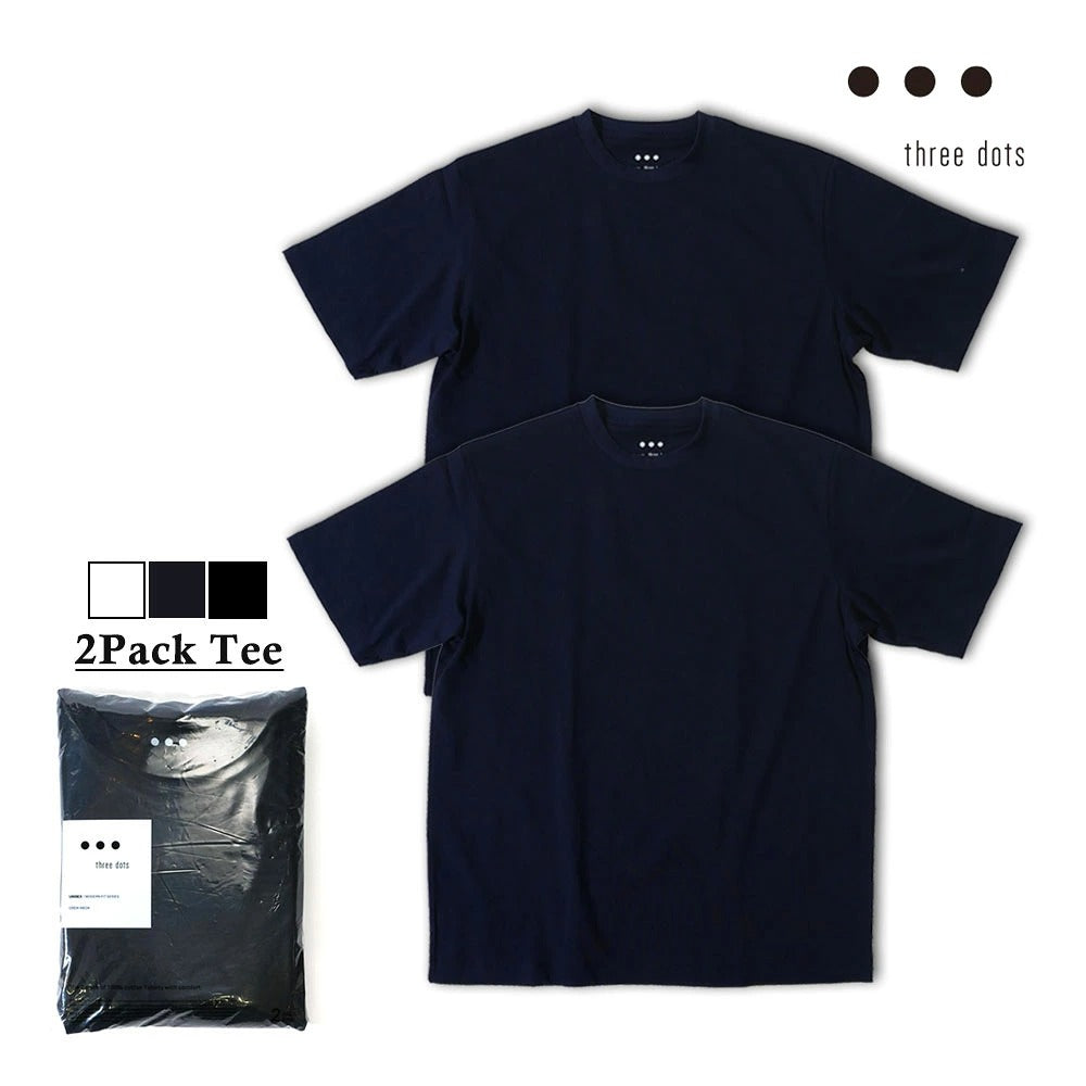 three dots / スリードッツ 半袖カットソー 2パック Tシャツ