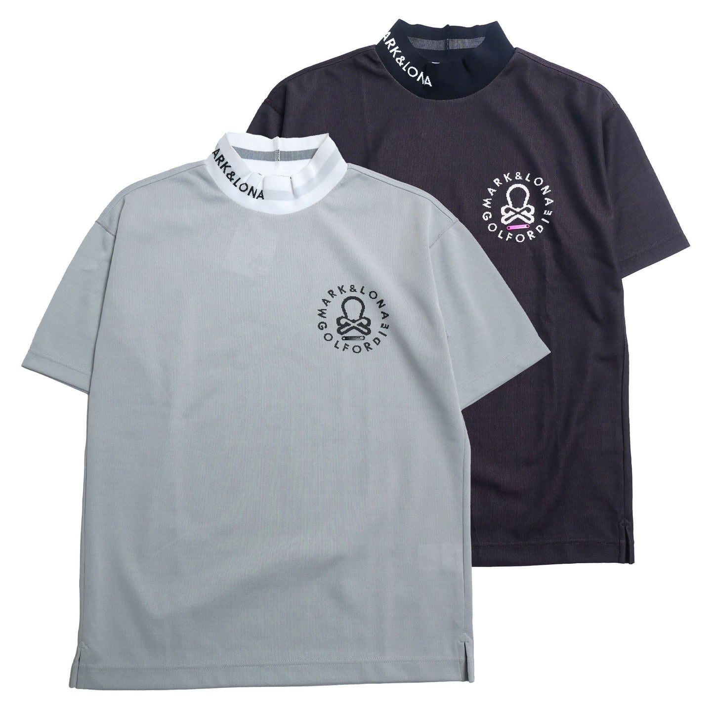 mlm-3c-aa01 / MARK&LONA メンズ 半袖ジャガード モックネックTシャツ