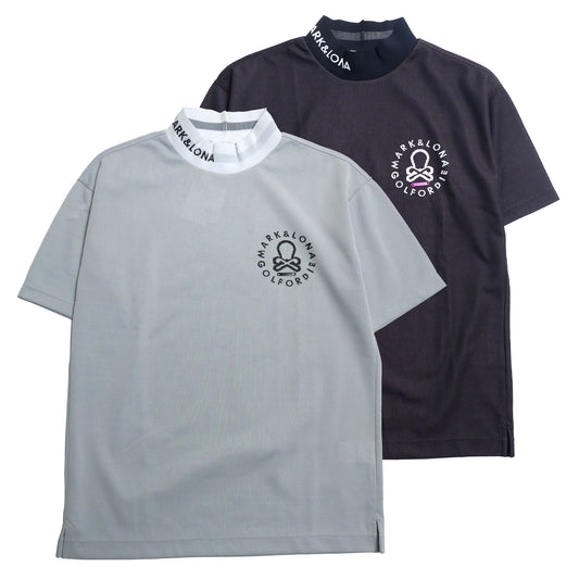 mlm-3c-aa01 / MARK&LONA メンズ 半袖ジャガード モックネックTシャツ
