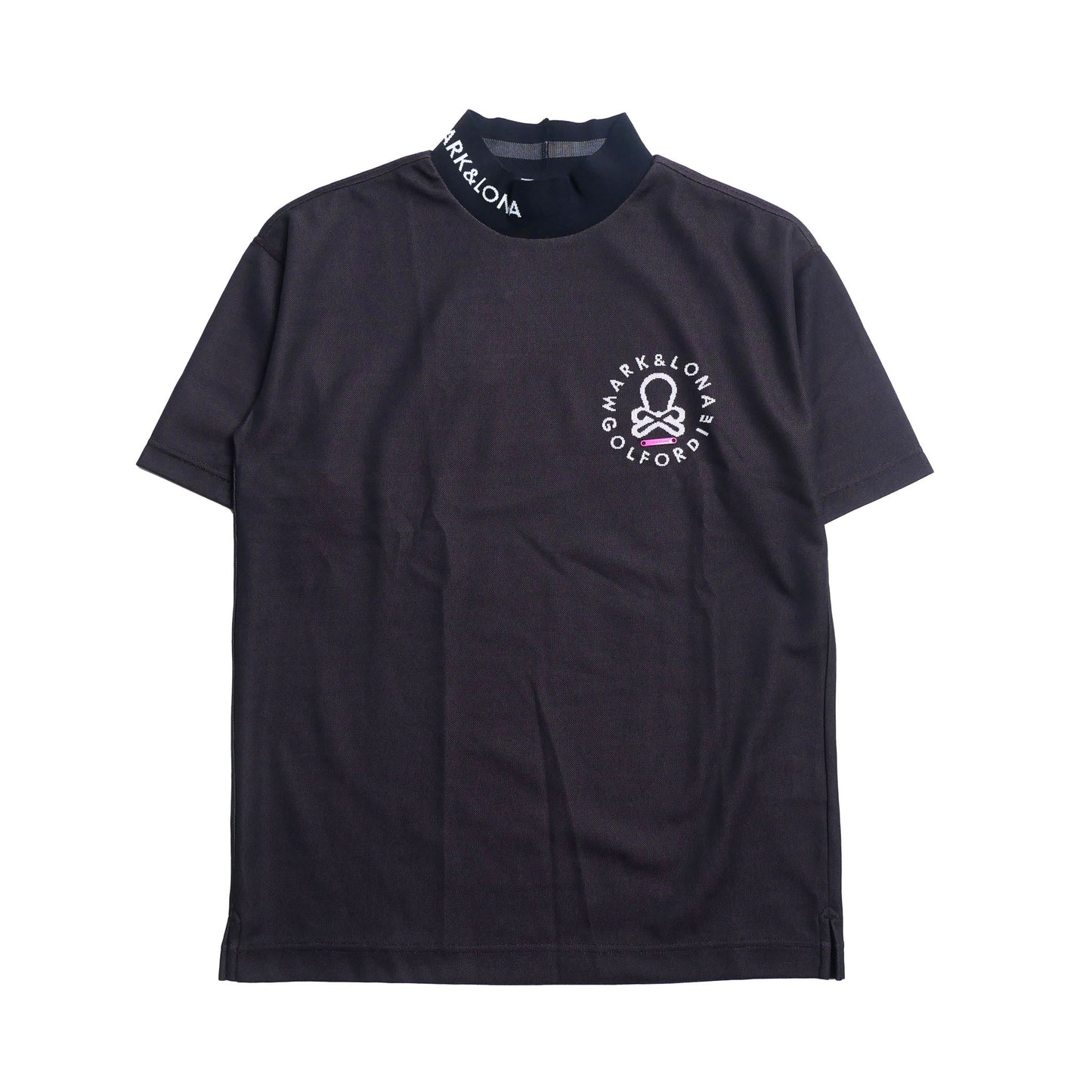 mlm-3c-aa01 / MARK&LONA メンズ 半袖ジャガード モックネックTシャツ