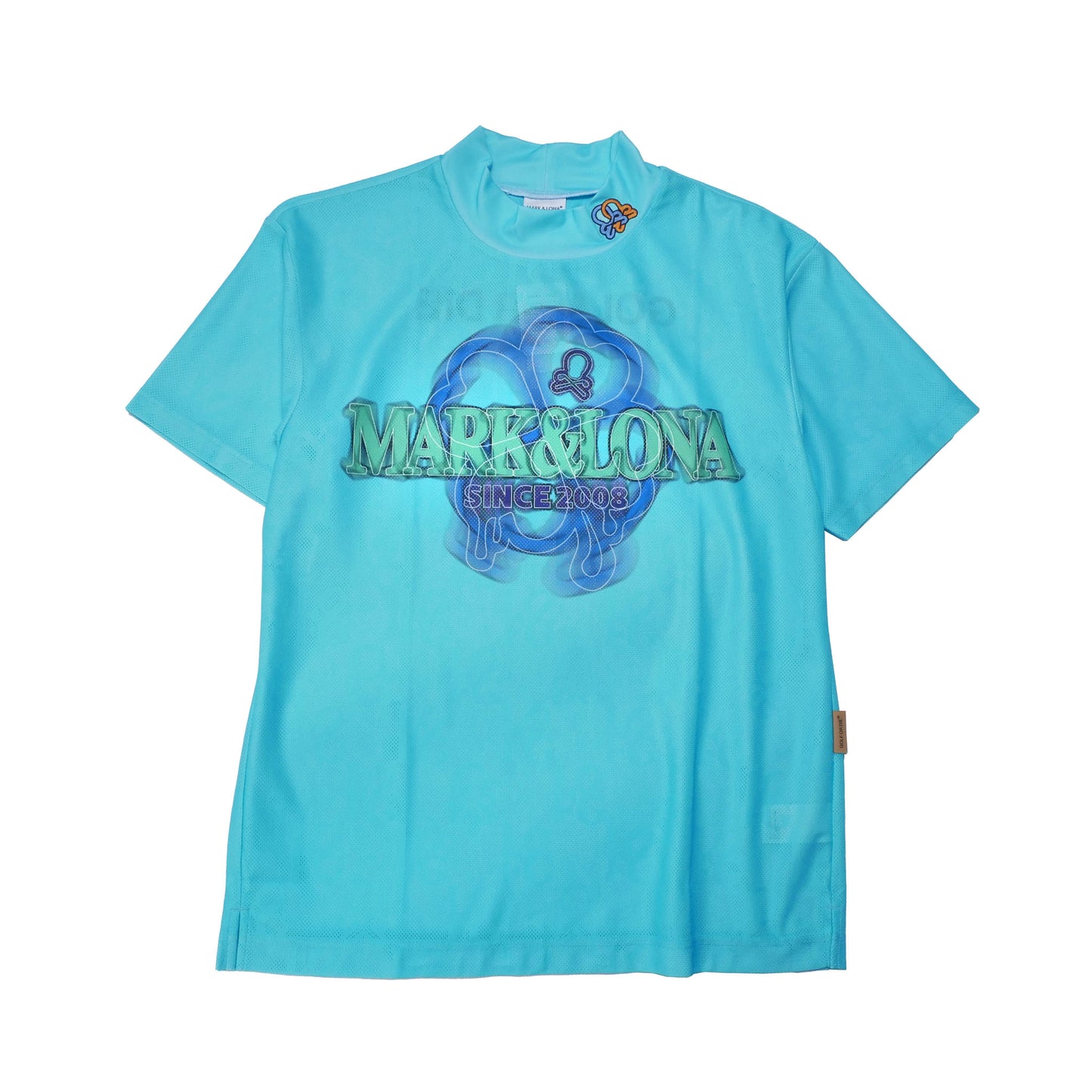 mlm-5c-aa01 / MARK&LONA メンズ 半袖 グラフィカル モックネック Tシャツ