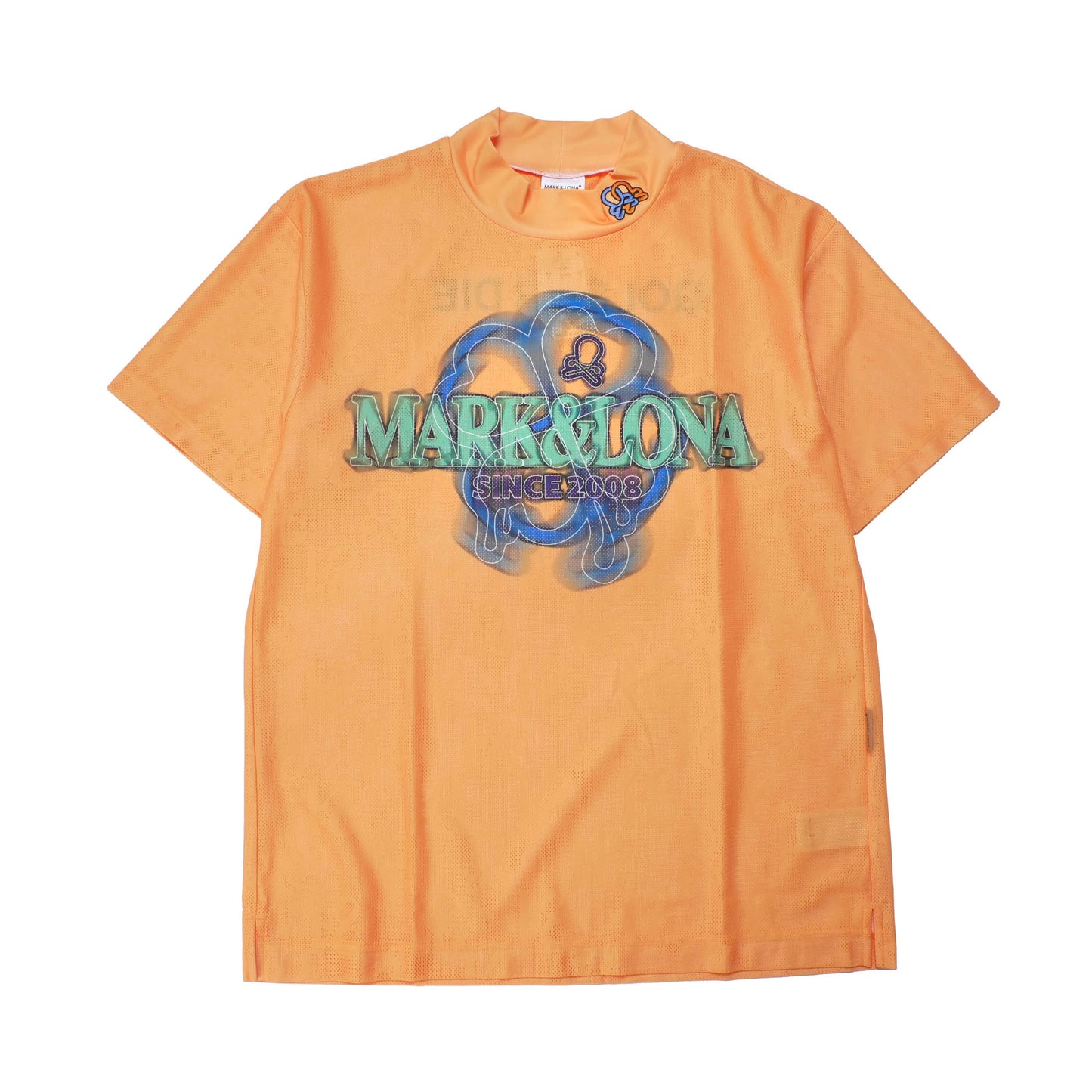 mlm-5c-aa01 / MARK&LONA メンズ 半袖 グラフィカル モックネック Tシャツ