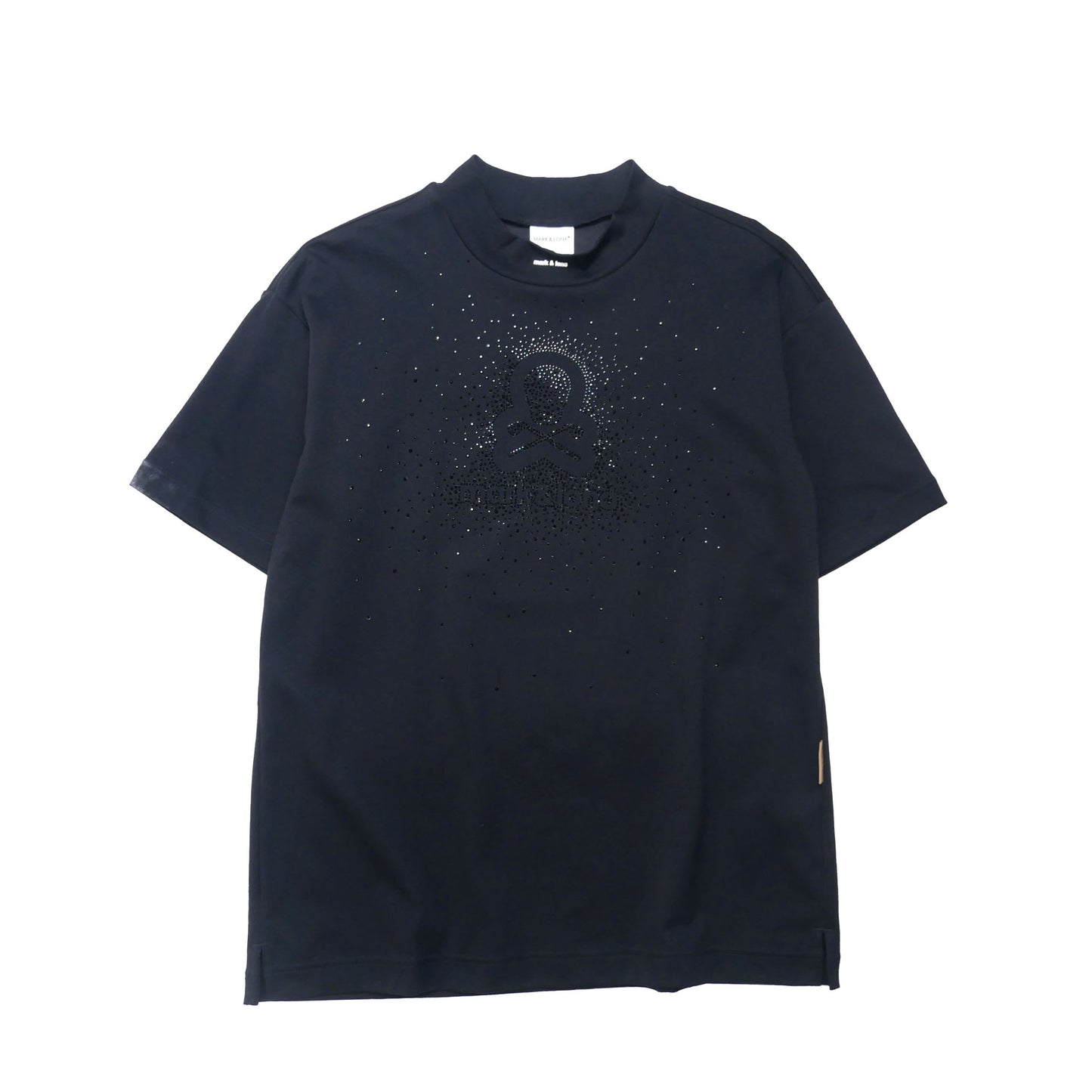 mlm-5c-aa04 / MARK&LONA メンズ 半袖 ラインストーン モックネック Tシャツ