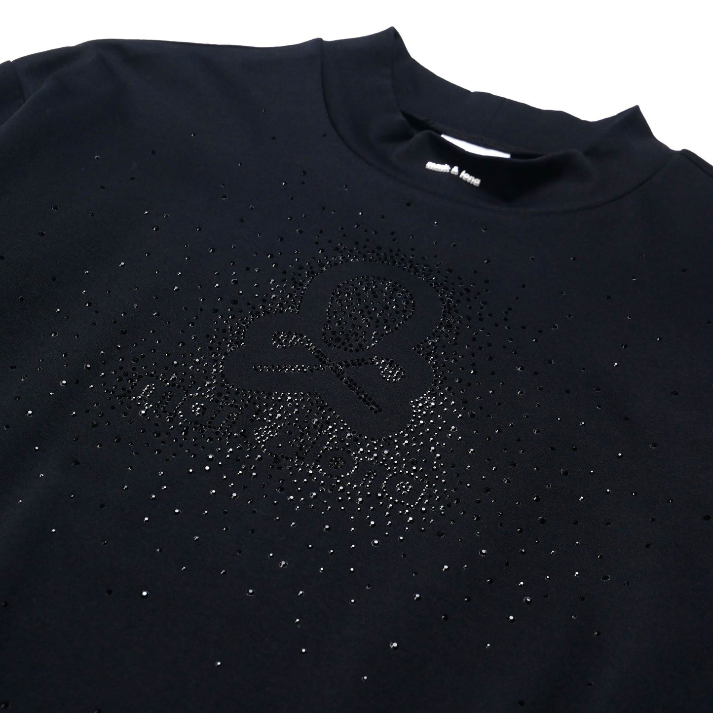 mlm-5c-aa04 / MARK&LONA メンズ 半袖 ラインストーン モックネック Tシャツ