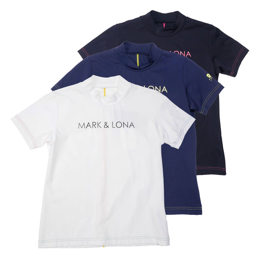 mlw-1c-aa01 / MARK&LONA レディース モックネック半袖カットソー