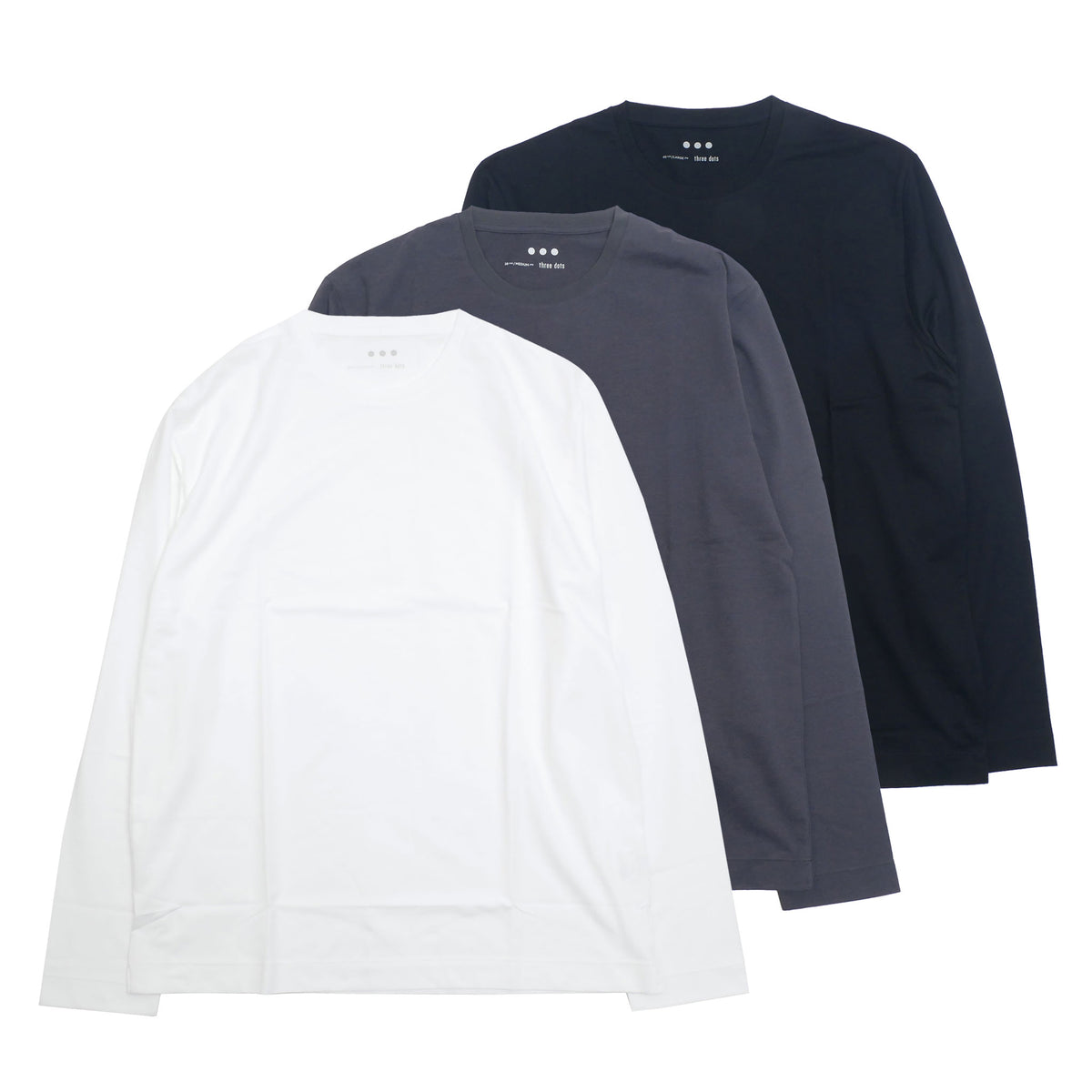 yj2011my / three dots メンズ クルーネック 長袖カットソー